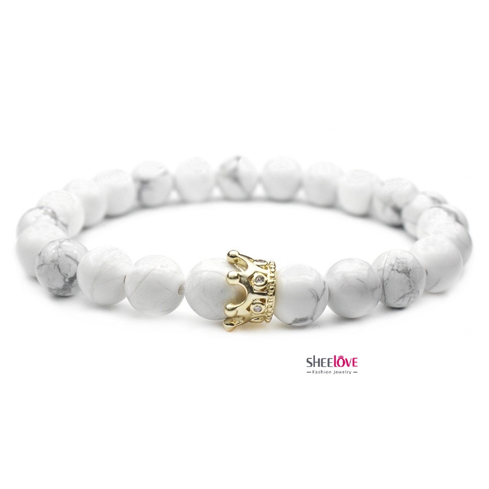 [HCM]VÒNG TAY ĐÔI NAM NỮ ĐÁ TỰ NHIÊN MIX CHARM VƯƠNG MIỆN VUA HẬU