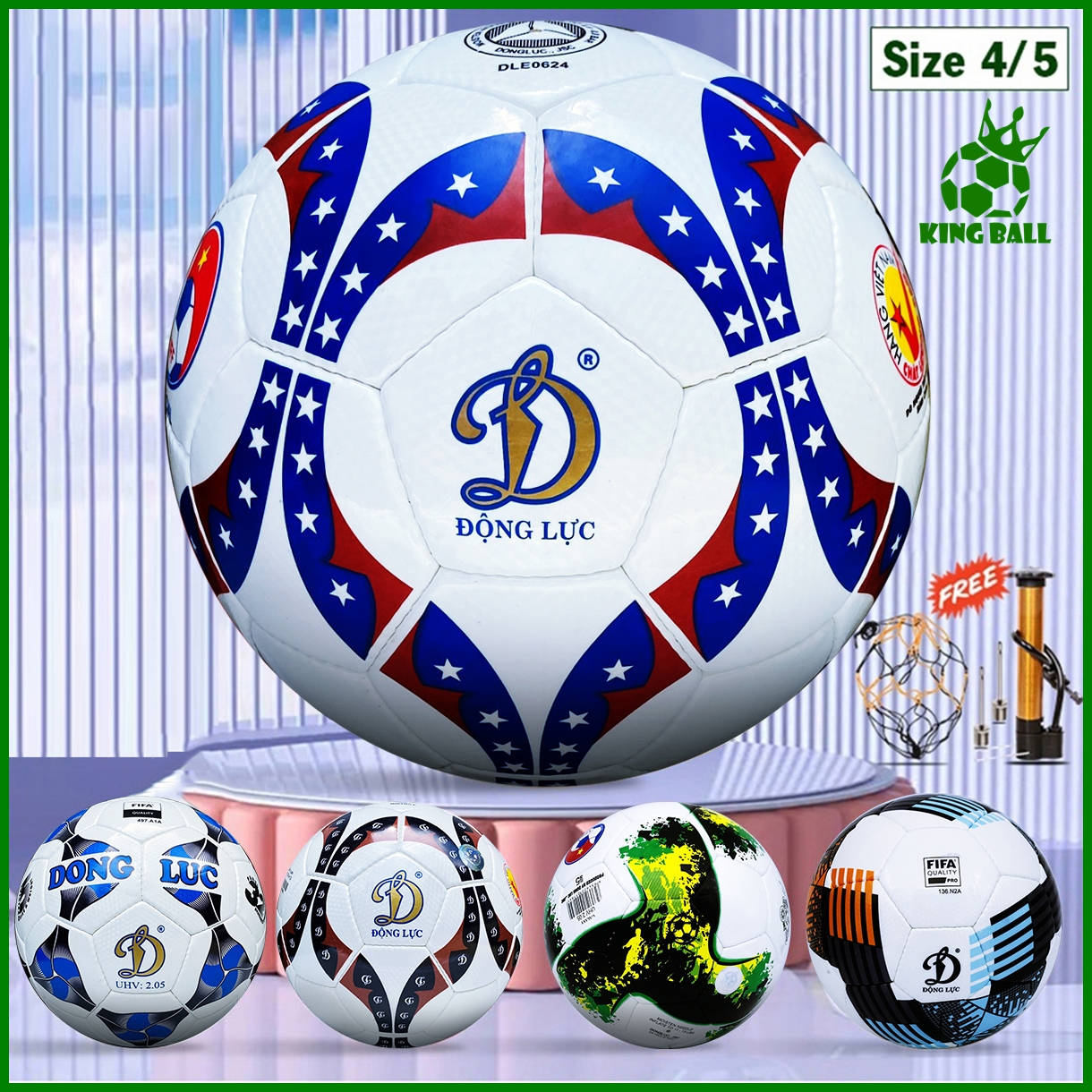 Bóng Đá Động Lực Chính Hãng Số 4 5, Trái Banh Da UHV UCV Cao Cấp Đủ Size Trẻ Em Người Lớn Thi Đấu Sân Cỏ Sân Đất