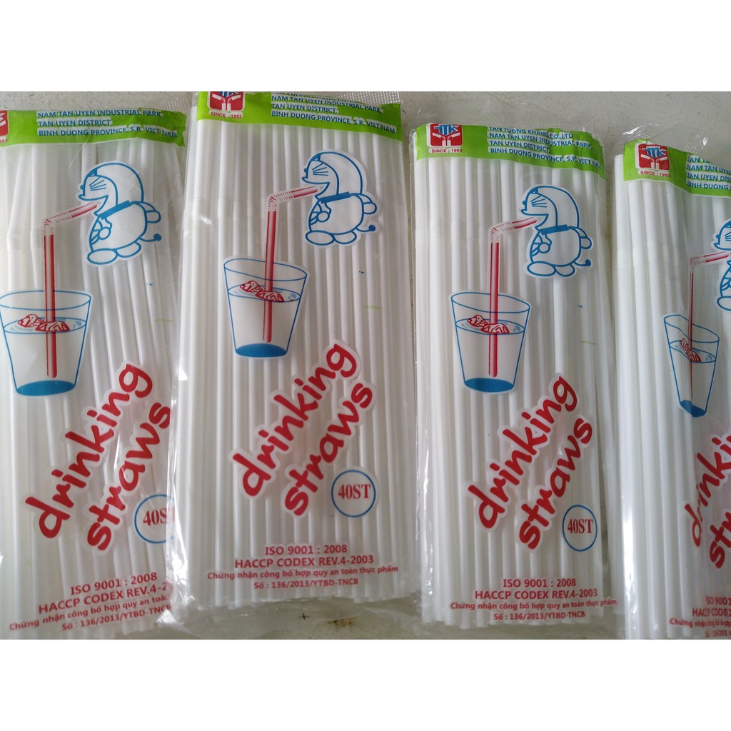 Ống hút gập trắng