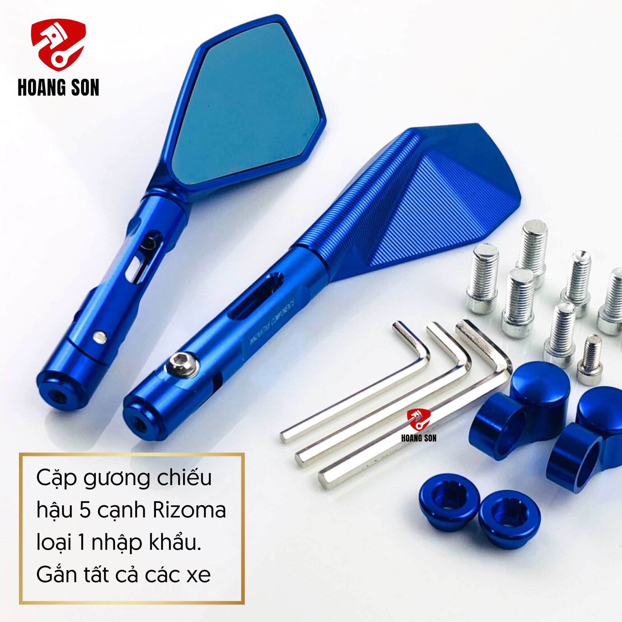 Cặp kínhchiếu hậu 5 cạnh Rizoma dòng nhập khẩu fullbox-gương 5 cạnh rizoma gắn cho tất cả các dòng xe-kiếng rizoma 5 cạnh chinh hang trái phải-kho phụ tùng xe máy giá sỉ hoàng sơn