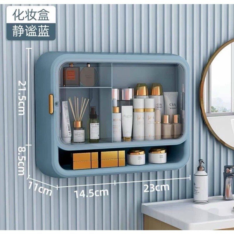 hộp đựng thuốc đựng mỹ phẩm đa năng, Kệ đựng mỹ phẩm dán tường, tủ thuốc gia đình, hộp y tế gia đình, kệ mỹ phẩm nhà tắm