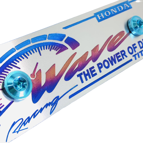 Bảng tên Wave, bảng tên titan 100% gắn cho xe Wave các đời full  ốc titan và pass bảng tên wave