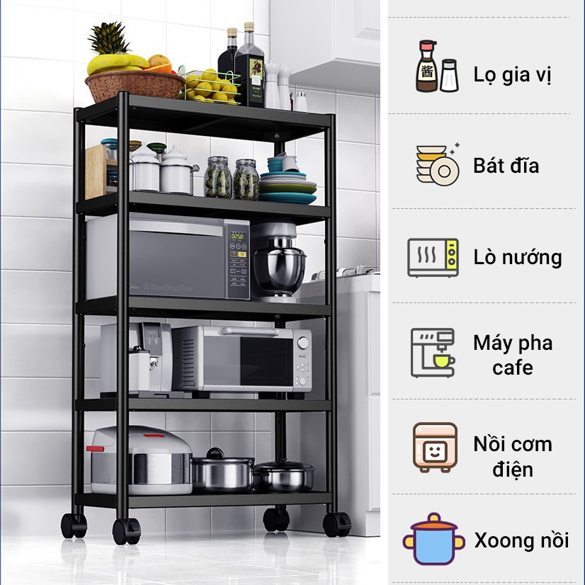 {Rộng 80 cm}Kệ Để Lò Vi Sóng Đa Năng 3/4/5 Tầng Thu Gọn Không Gian, Kệ Để Đồ Nhà Bếp Cao Cấp