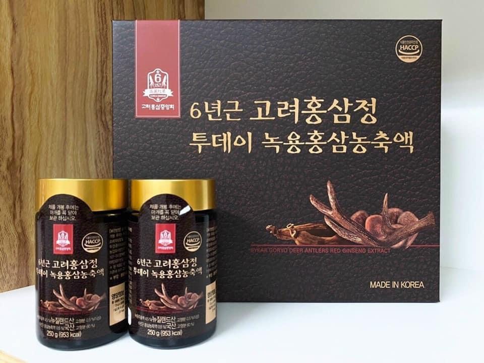Cao hồng sâm nhung hươu goryo hàn quốc hộp 250g x 2 lọ