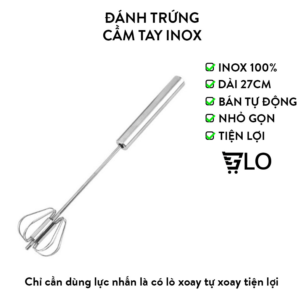 Dụng cụ đánh trứng bán tự động mini cầm tay inox 304