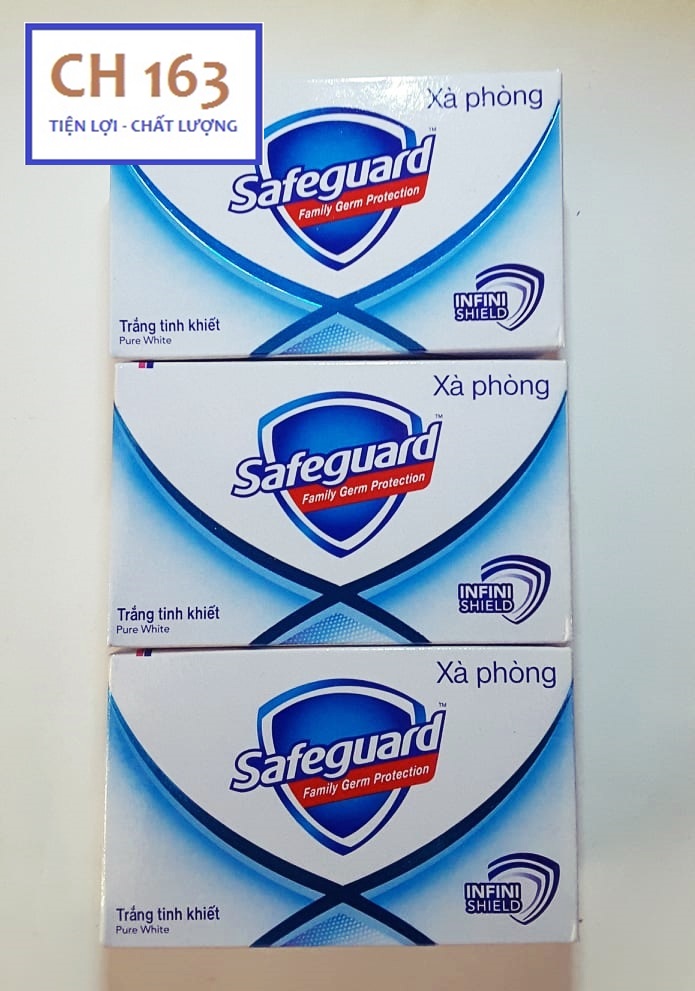 03 cục Xà phòng Safeguard Pure White trắng tinh khiết 130g