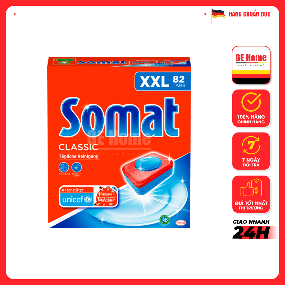 Viên rửa chén s o m a t 82+6 viên xxl