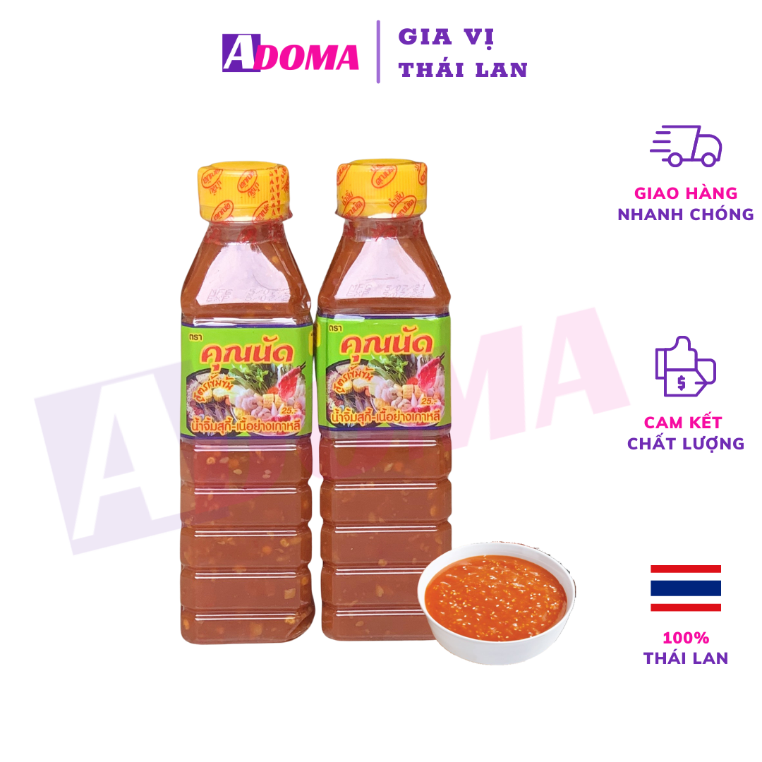 Sốt Chấm Thịt Nướng BBQ ADOMA Suki, Chấm Lẩu Hải Sản Khun Nat Thái Lan - Sốt Dạng Sệt có Vừng Thơm Chấm Bò Nướng như vị Sốt Mokata Kichi Hoặc MK