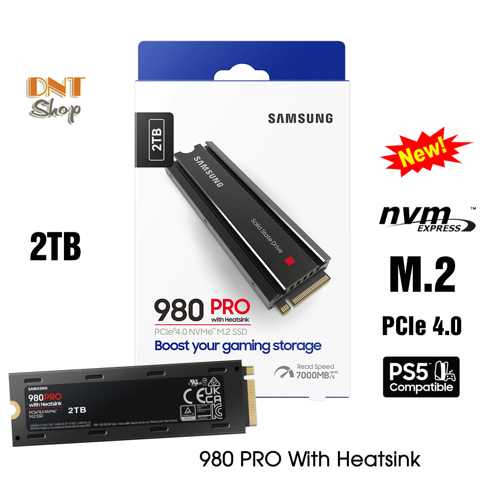 Ổ cứng ssd samsung 980 pro 2tb with heatsink pcie gen 4.0 x4 nvme v-nand m.2 2280 - bảo hành 5 năm