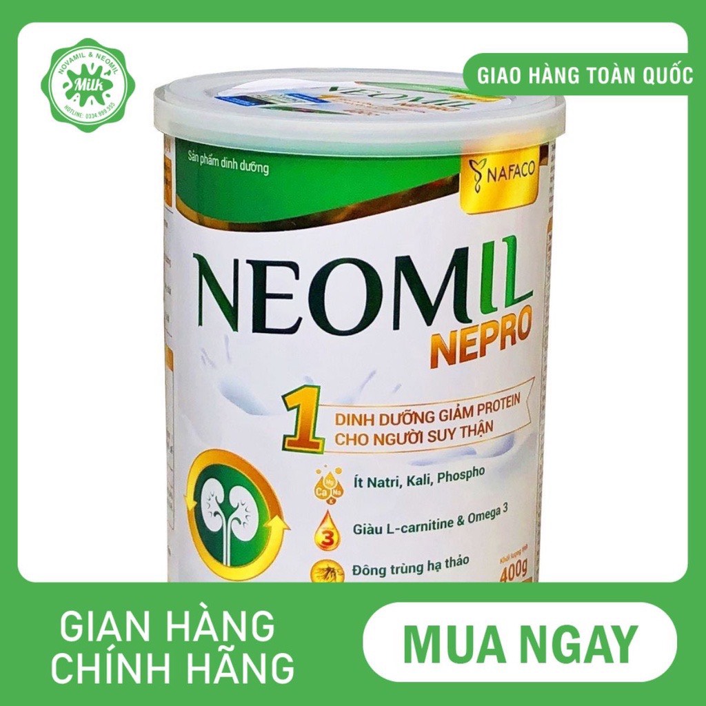Sữa bột Neomil Nepro 1 400g - Dinh dưỡng giúp giảm protein cho người suy