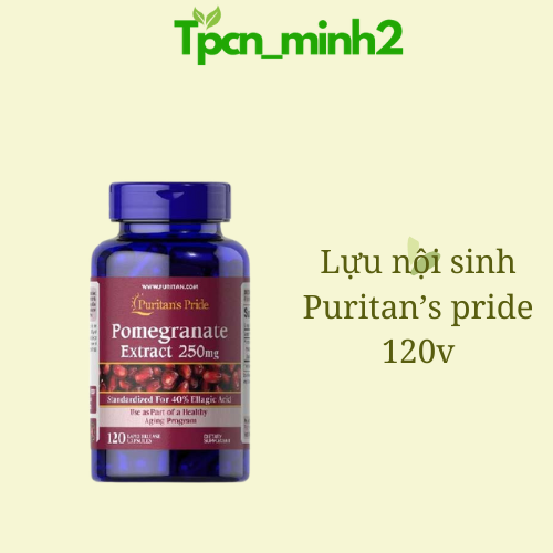  VIÊN UỐNG LỰU HỖ TRỢ CHỐNG NẮNG NỘI SINH PURITAN'S PRIDE POMEGRANATE EXTRACT 250MG 120 VIÊN của Mỹ 