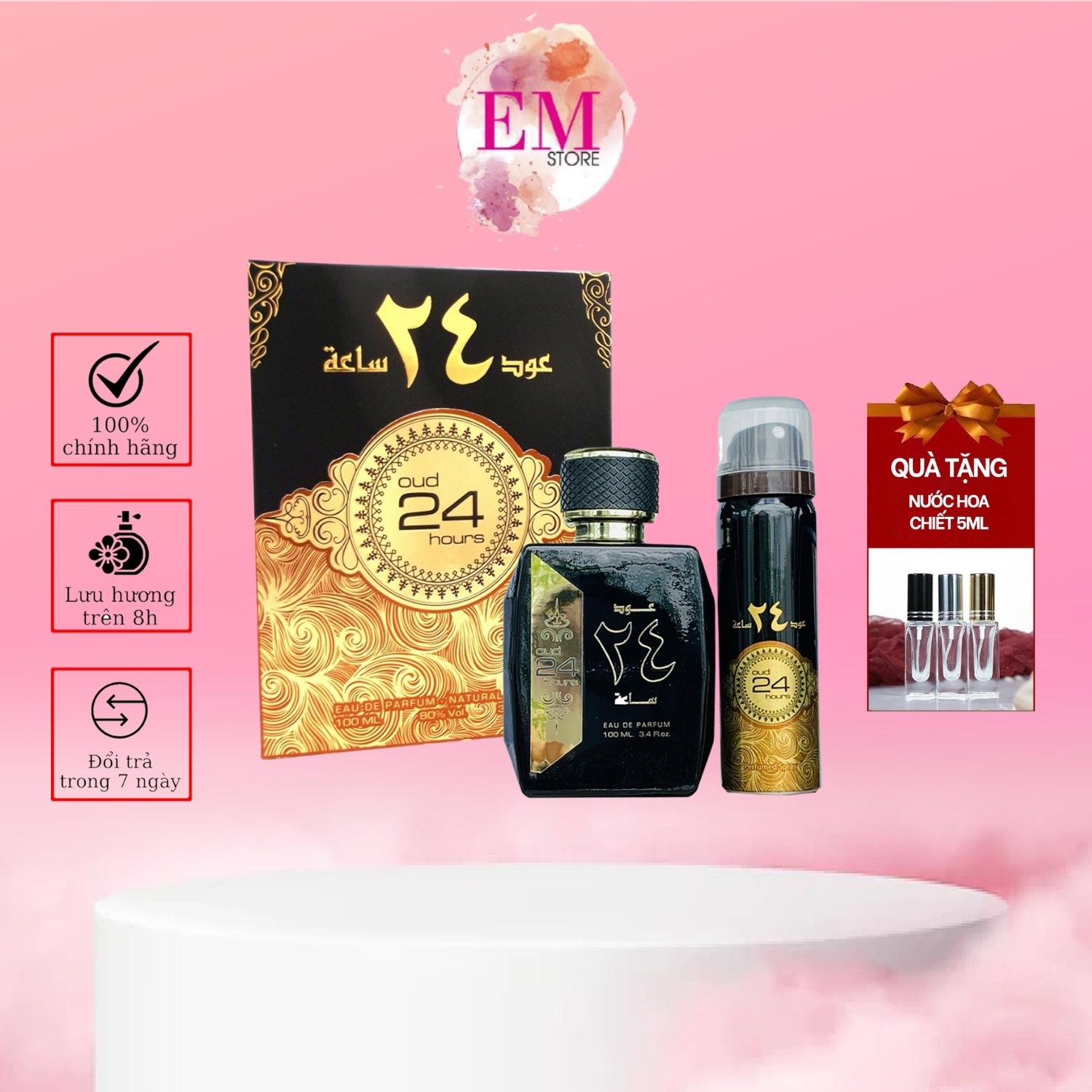 Nước hoa DuBai Oud 24 Hours Ard Al Zaafaran dành cho nam và nữ hương thơm bí ẩn và thu hút 100 ml