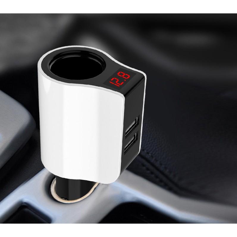 Tẩu sạc xe hơi, ô tô đa năng cao cấp sx05 bao gồm 1 cổng tẩu và 2 cổng sạc usb - tẩu sạc ô tô thông minh đa năng
