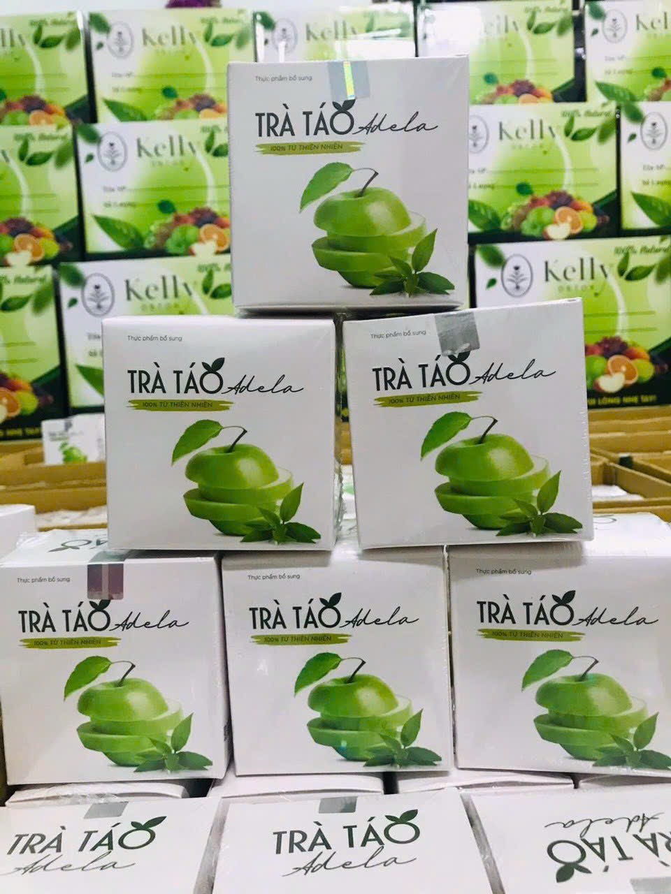 TRÀ TÁO XANH KELLY DETOX GIẢM CÂN HIỆU QUẢ, TRÀ TÁO ADELA, HỖ TRỢ GIẢM CÂN ĐỊNH HÌNH EO, hộp, NANA S