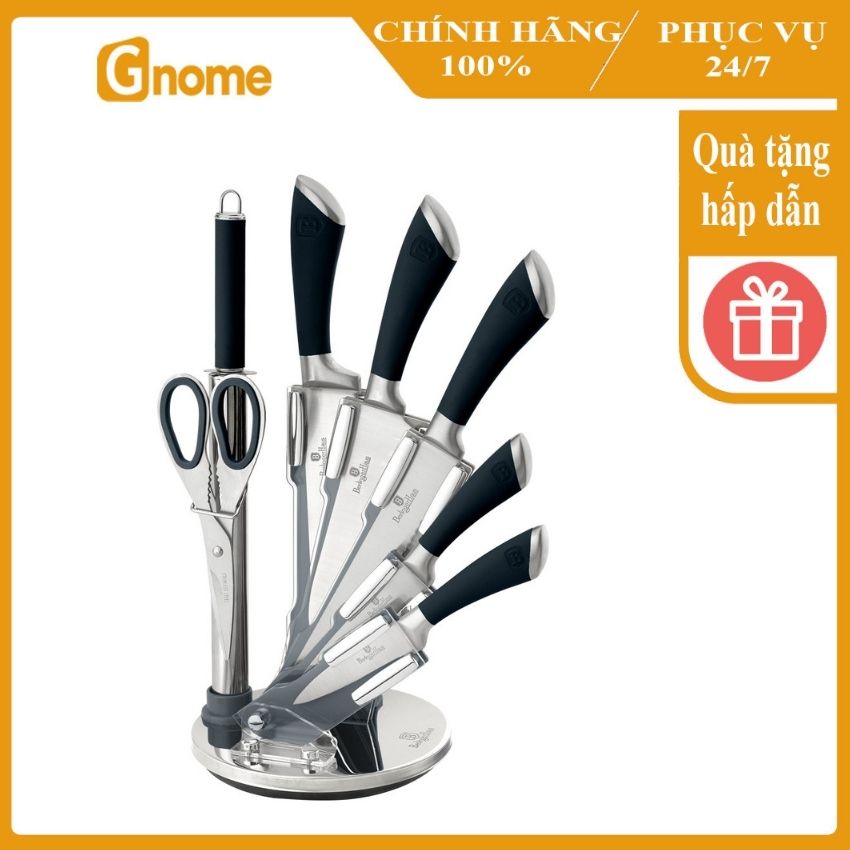 [Voucher 7%, tối đa 800k] Bộ dao Berlinger Haus 8 món [Có 3 màu] Thiết kế sang trọng với các màu sắc hiện đại lưỡi dao sắc bén tay cầm chống trượt an toàn cho người sử dụng [Hàng Nhập Đức]