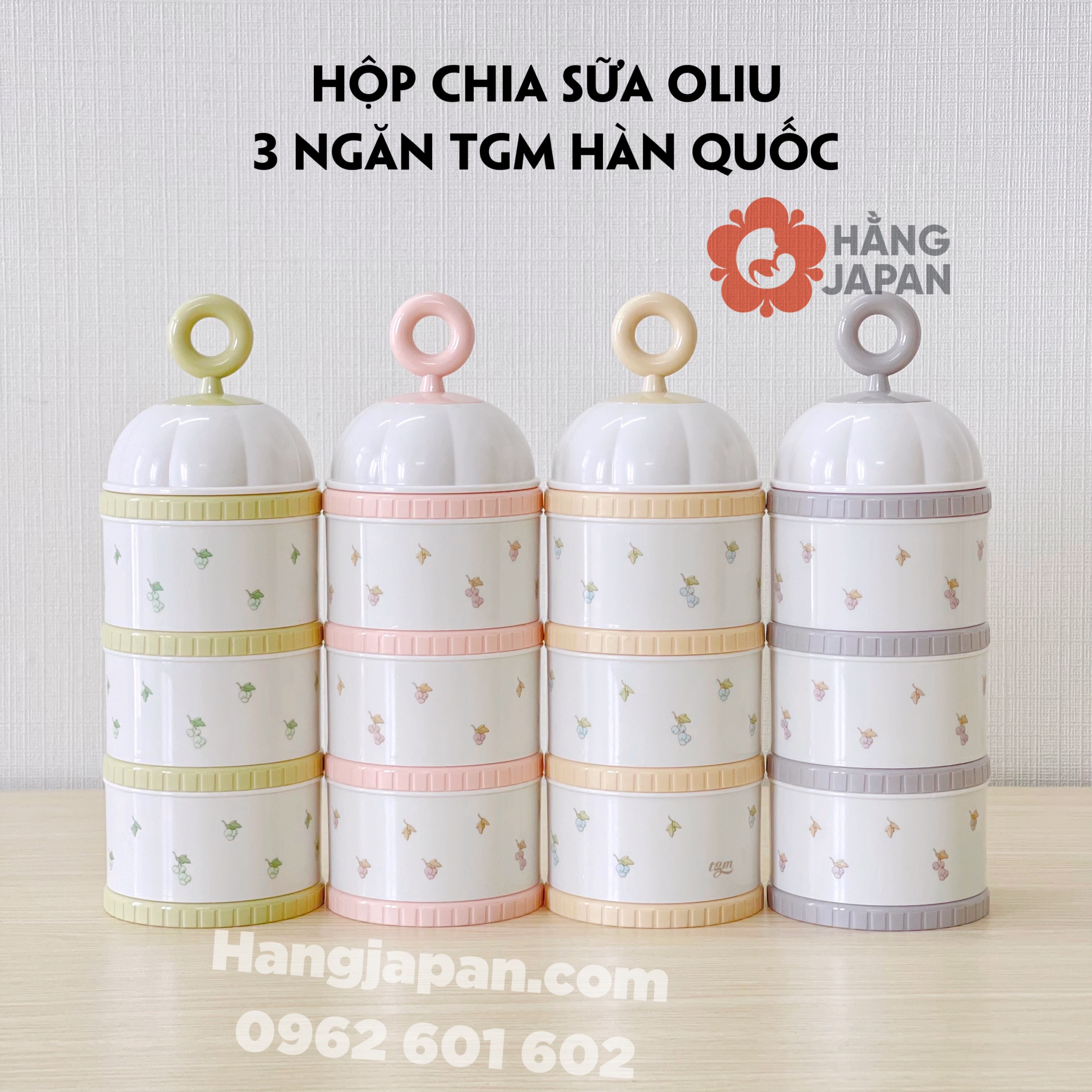 Hộp chia sữa 3 ngăn tgm cho bé xuất hàn 7,4 x 7,4 x 20,7cm