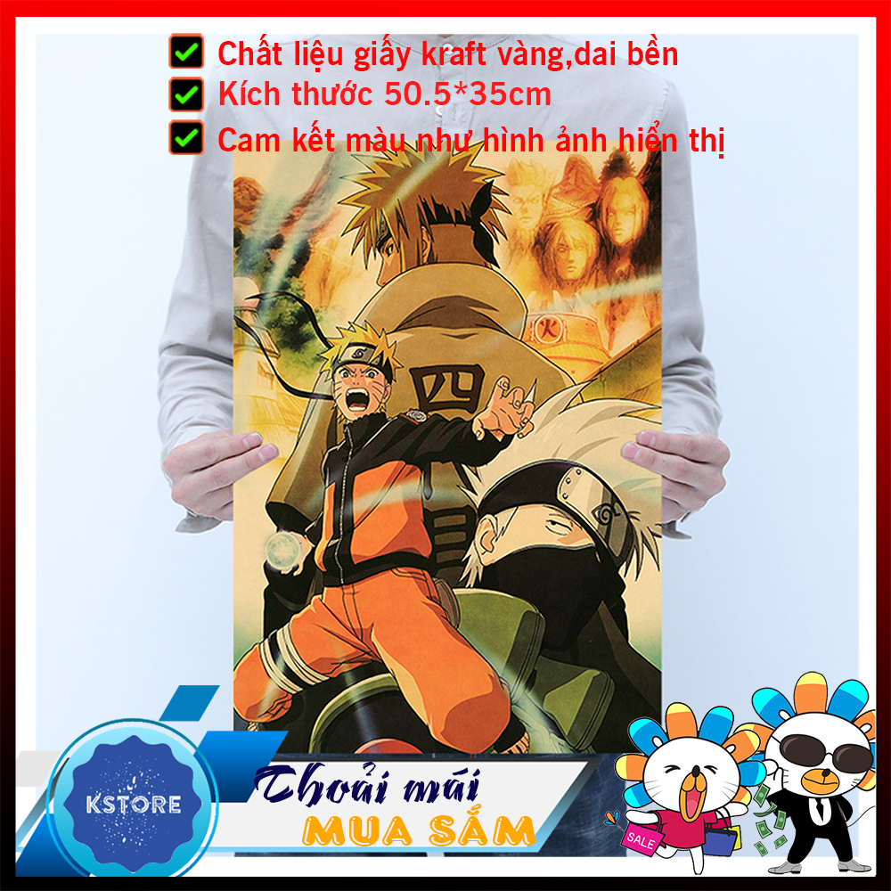 [ B015 ] Tranh trang trí,poster tấm áp phích treo tường tổng hợp nhân vật Naruto - KSTORE