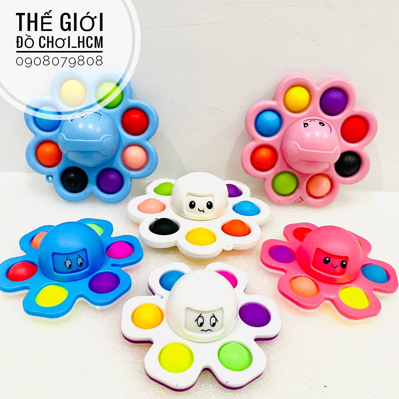 [SIÊU HOT-POP IT ] Đồ chơi con quay spinner bạch tuột cảm xúc, bóp bong bóng giúp xả stress, giảm căng thẳng