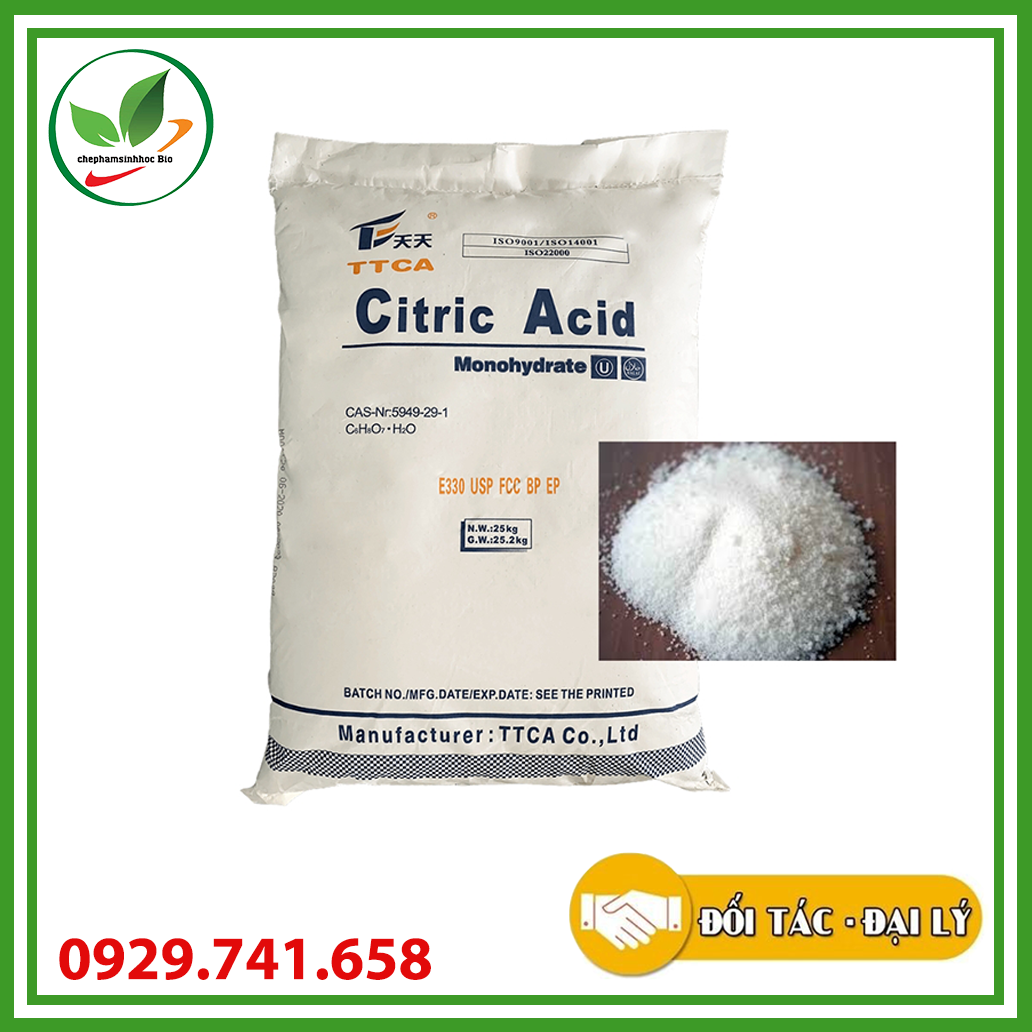 Acid Citric. Bột chanh, bột chua. Bao 25kg