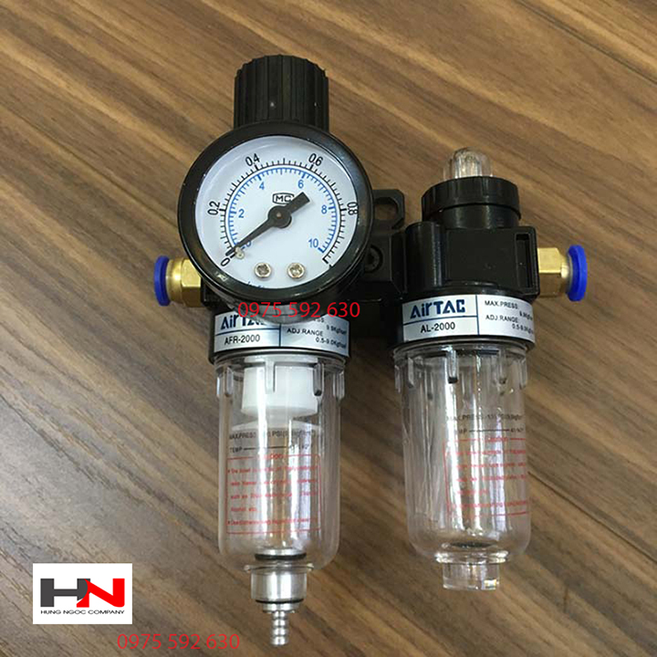 Bộ lọc tách nước dầu artac AFC2000 có cút nối nhanh ống 8mm