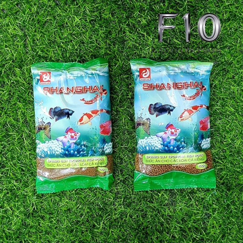 Thức ăn cho cá shanghai 100g hạt nhỏ gói