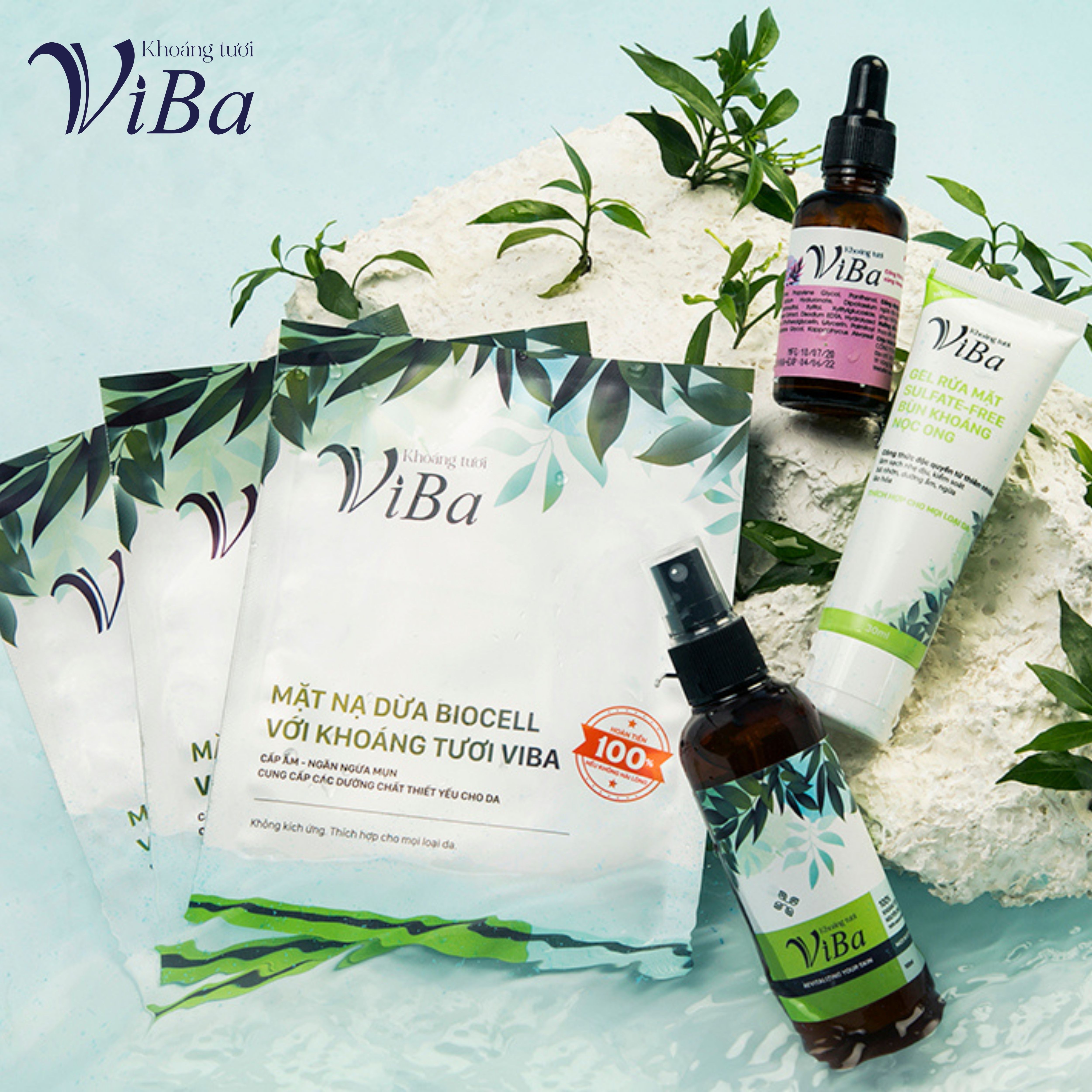 Bộ sản phẩm trẻ hóa làn da liệu trình trẻ hóa viba liệu trình thanh xuân viba trẻ hóa làn da sáng da mờ nếp nhăn li ti