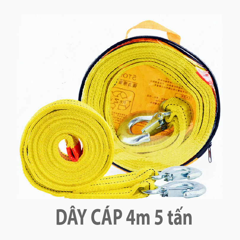 Dây cáp cứu hộ, dây cáp kéo xe ô tô chuyên dụng tải trọng 4m 5 tấn, Dây dù kéo xe ô tô chuyên dụng