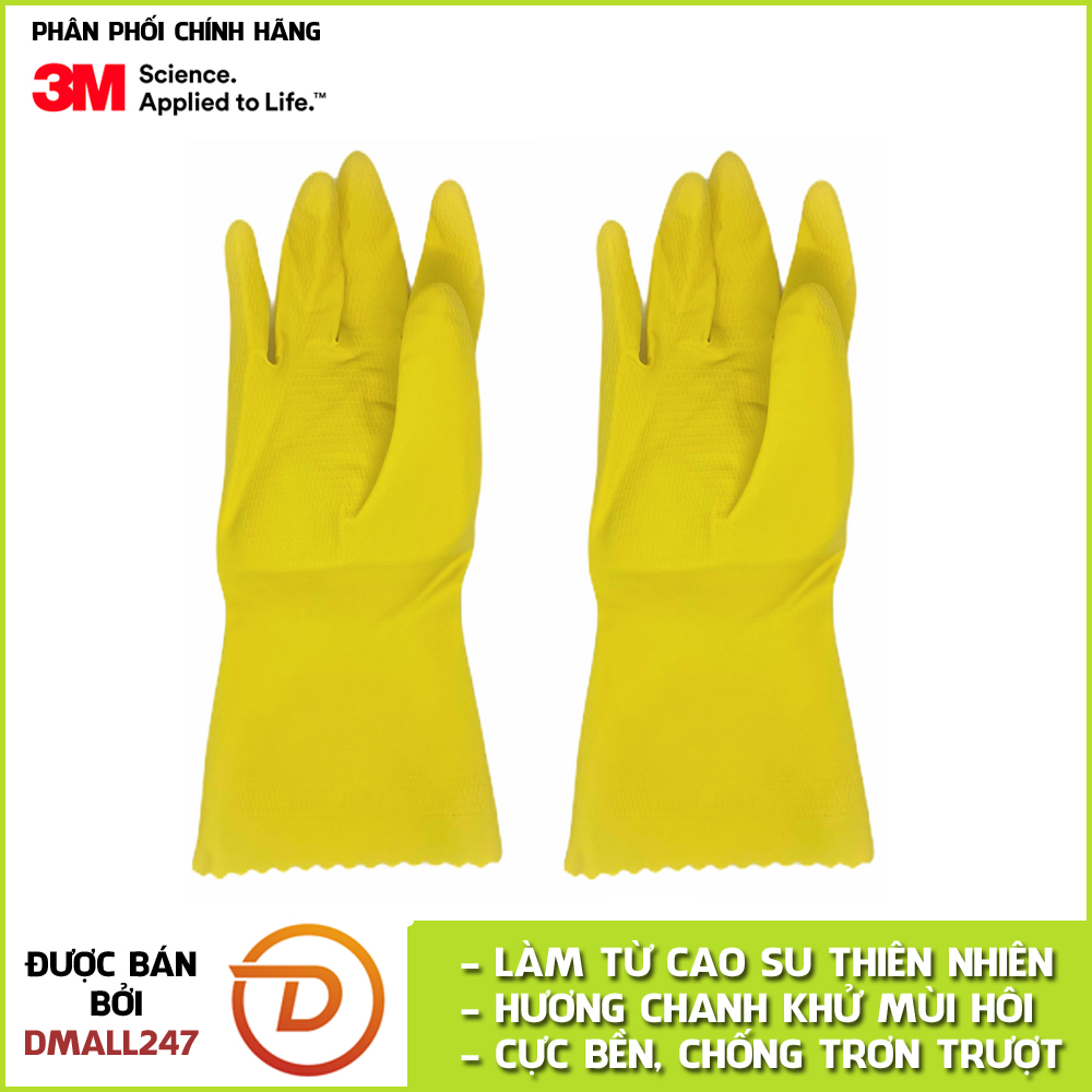 Găng tay đa dụng rửa chén hương chanh cao cấp Scotch-Brite 3M GT-CHANH - Dmall247, chăm sóc nhà cửa đời sống