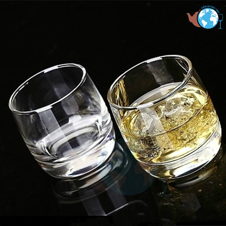 Bộ 6 ly thủy tinh kiểu dáng bầu lớn cao cấp bộ ly thuỷ tinh trắng uống trà sang trọng