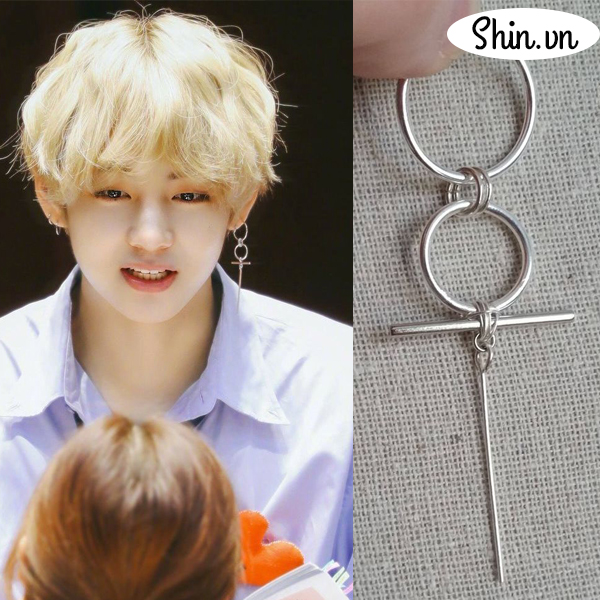 Khuyên tai chữ thập của V BTS RẺ VÔ ĐỊCH