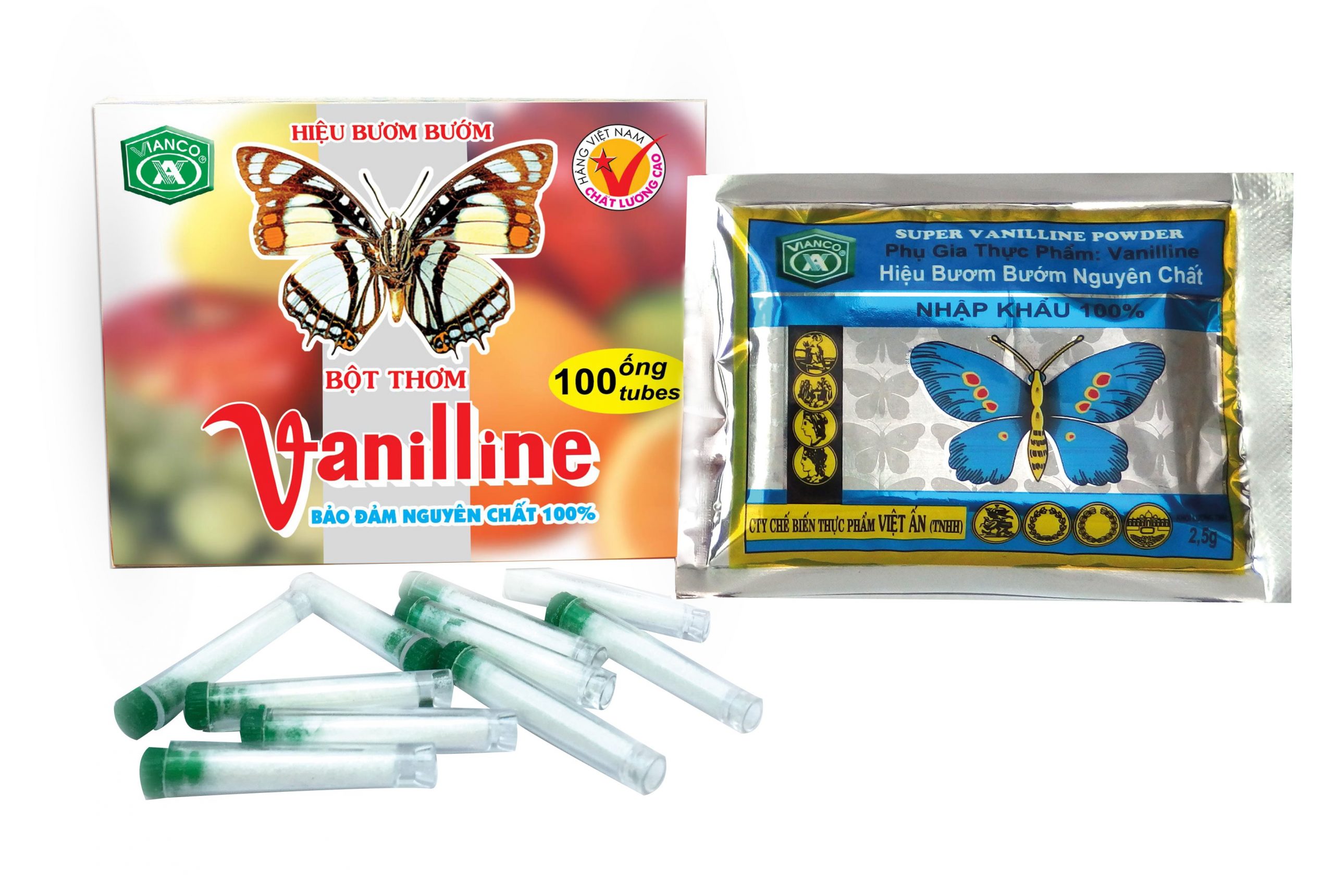 2 GÓI BỘT THƠM VANI HIỆU CON BƯỚM (10 ống/gói)