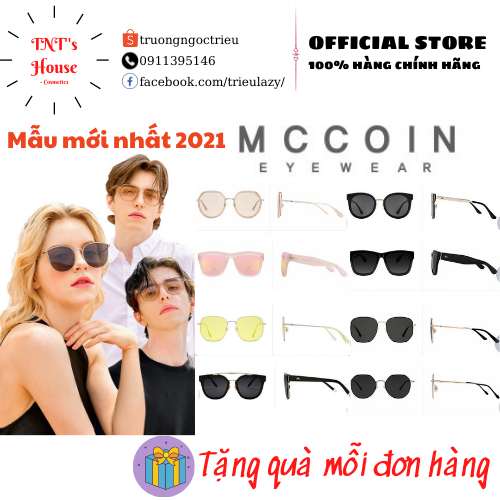 Kính thời trang, Kính râm nam, Mắt kính nữ, kính MCCOIN Hàn Quốc chính hãng đủ bill