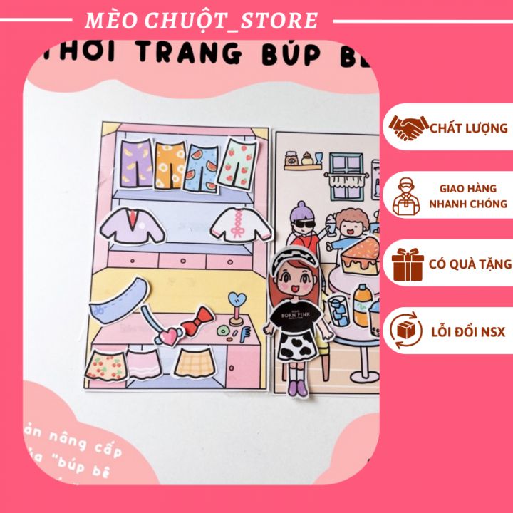 Tranh thời trang búp bê giấy ms23- bộ tranh cô tiên xanh