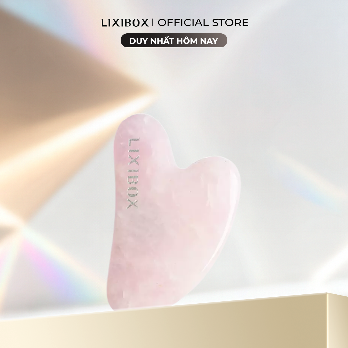TƯNG BỪNG ĐÓN XUÂN Dụng Cụ Massage Mặt Đá Thạch Anh Hình Trái Tim Lixibox Heart-Shaped Gua Sha Facial Tool