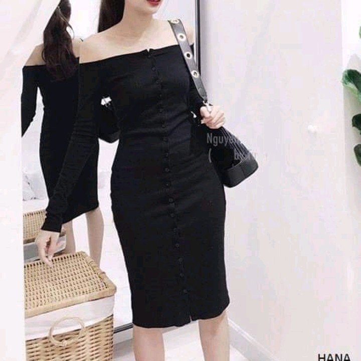 Đầm trễ vai ôm body - váy body sexy siêu hot anly03