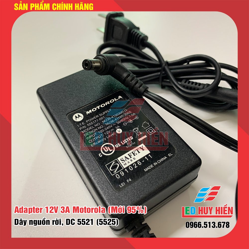 Nguồn adapter Motorola 12v 3a nguồn nhựa adapter 12v3A dùng cho đèn led quảng cáo, camera