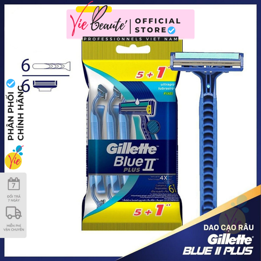 Dao cạo râu Gillette Blue 2 Plus Cán xanh - Dao cạo Gillette Blue II Plus