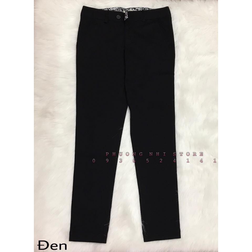Quần dài kaki thun màu đen / quần dài nữ trơn basic