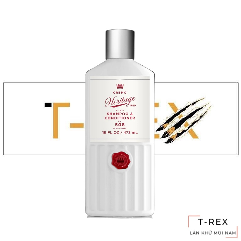 Dầu gội xả 2 in 1 cremo heritage red collection spiced amber 473ml