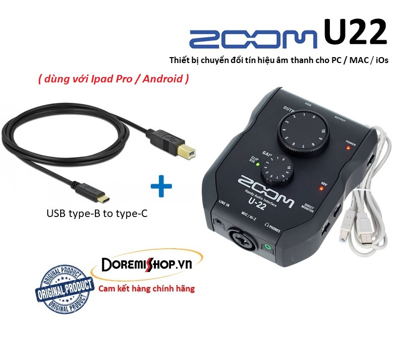 [HCM]Thiết bị chuyển đổi tin hiệu âm thanh audio interface livestream ZOOM U22