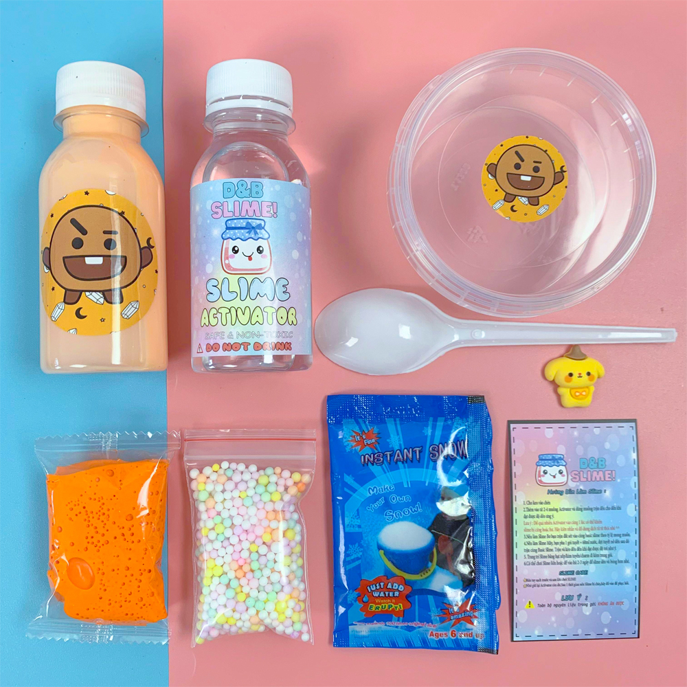 Bộ kit làm slime bts theo nhân vật yêu thích - nguyên liệu đầy đủ làm slime bơ,slime mây,slime basic