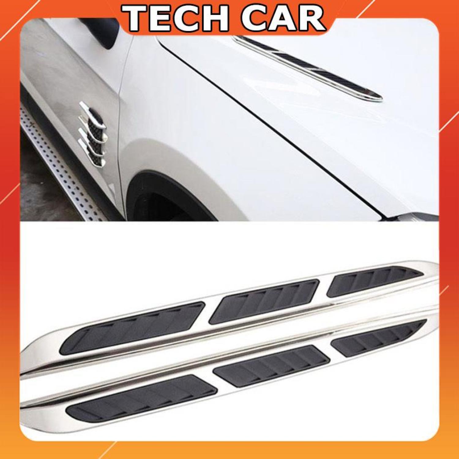 Bộ 2 Mang Cá Ô Tô - Mang Cá Giả Hốc Gió Dán Trang Trí Nắp Capo Ô Tô, Phong Cách Thể Thao