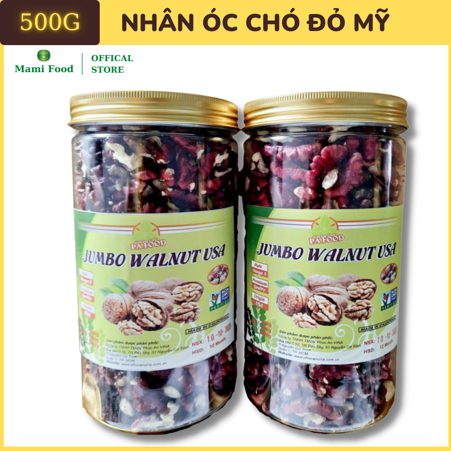Nhân quả hạt óc chó đỏ tách vỏ, óc chó bóc sẵn - giàu omega-7 gấp đôi óc chó vàng 500gr