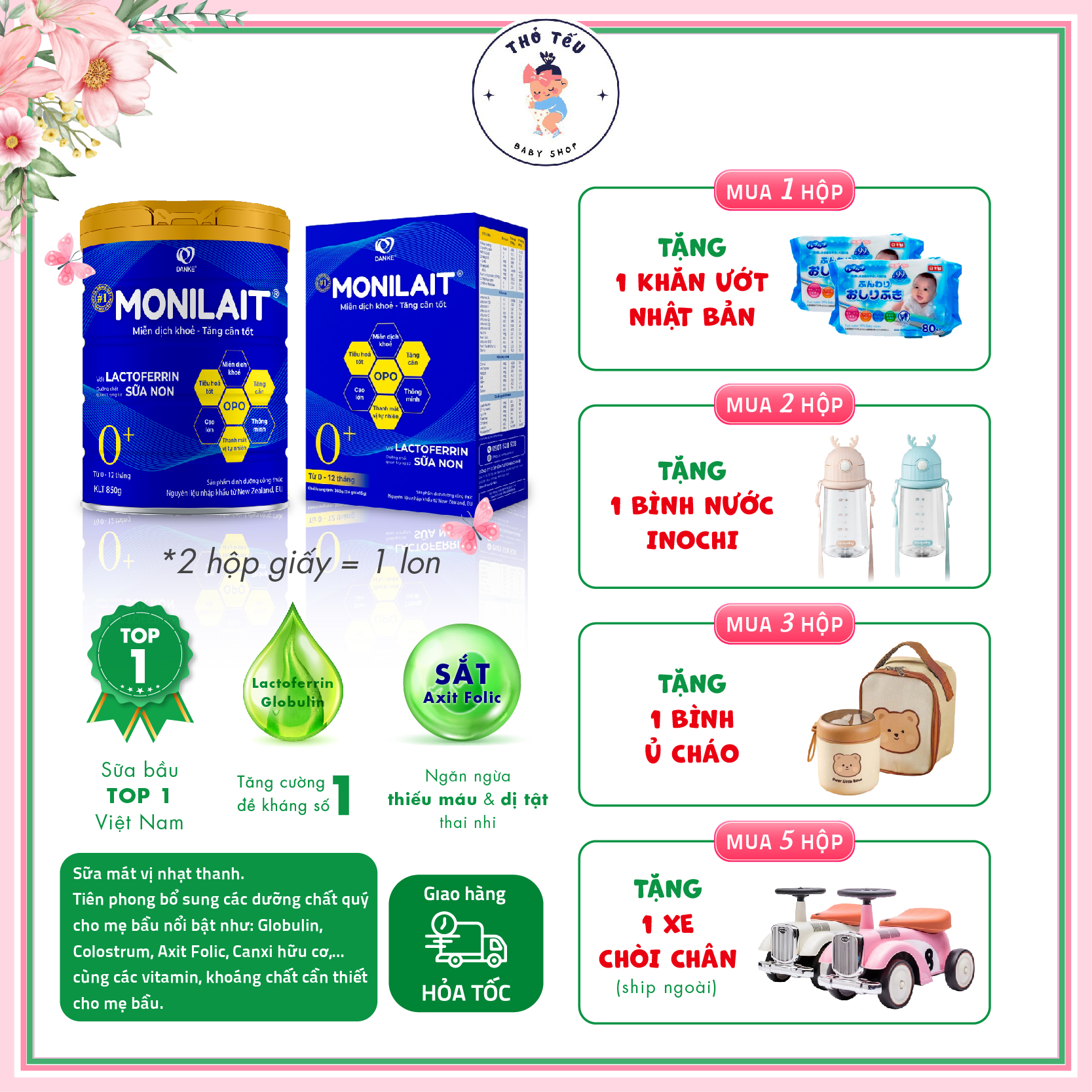 Sữa Monilait Mom sữa non dành cho mẹ bầu