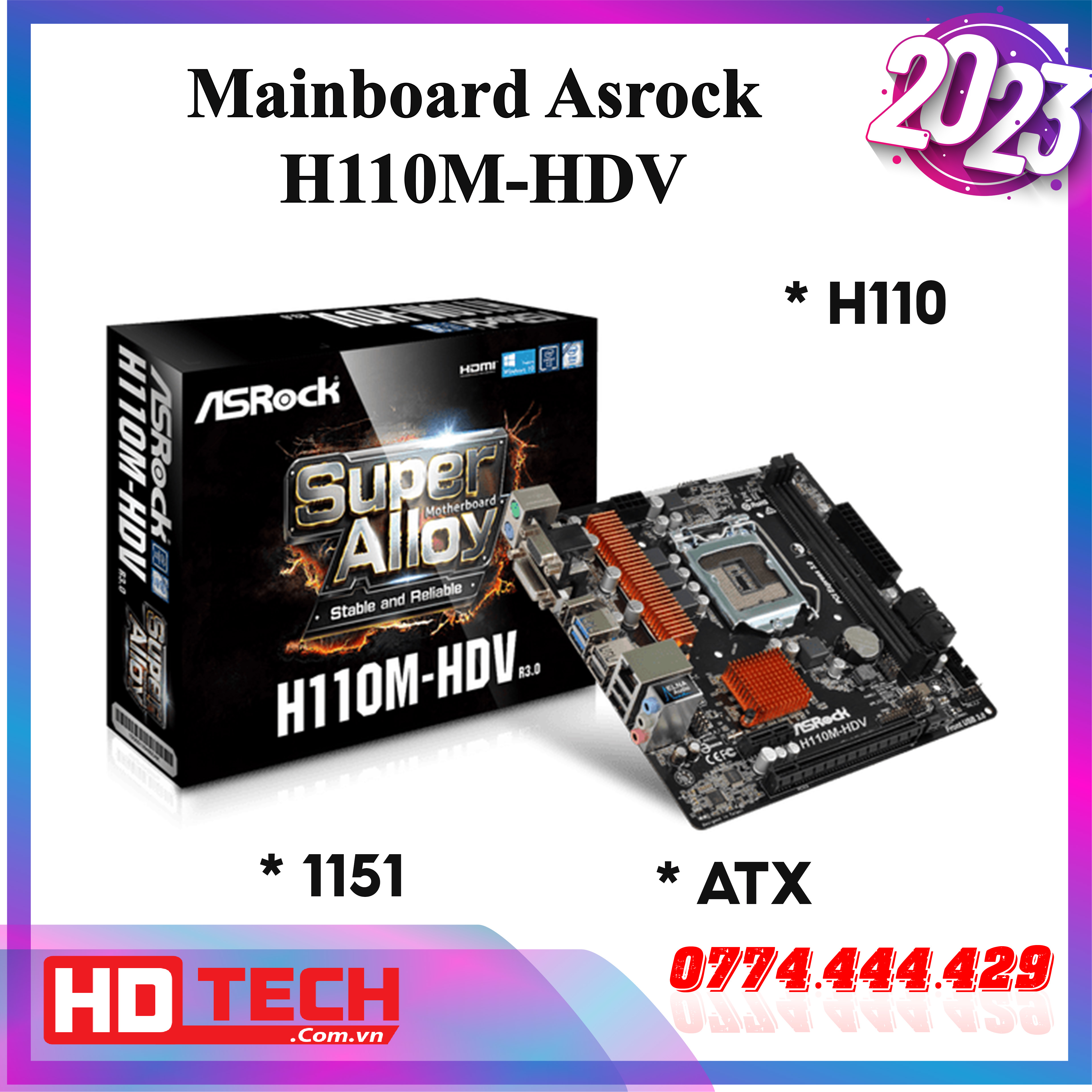 Main h110m-hdv asrock hàng đẹp socket 1151