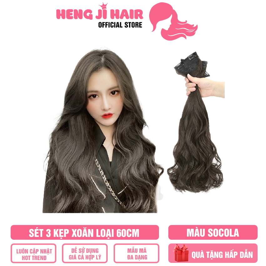 [TẶNG QUÀ 39K] Set 3 Kẹp Tóc Giả Xoăn HH13 Chắc Chắn, Không Sợ Rơi Khi Hoạt Động Mạnh, Hàng Có Sẵn, Cam Kết Cả Về Chất Liệu Cũng Như Hình Dáng - Hengji Hair Official Store