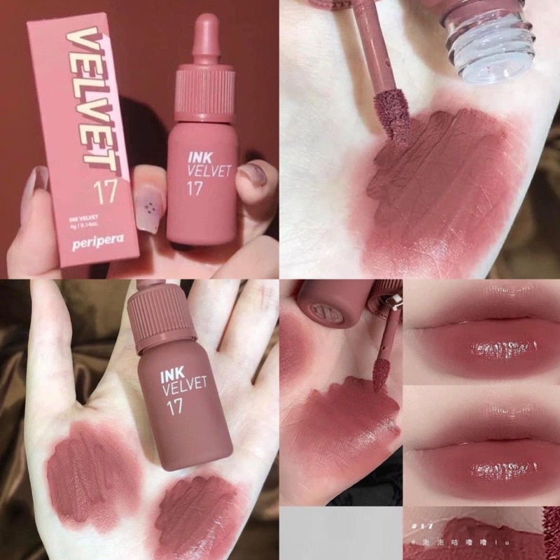 Son kem lì peripera ink velvet #17 rosy nude