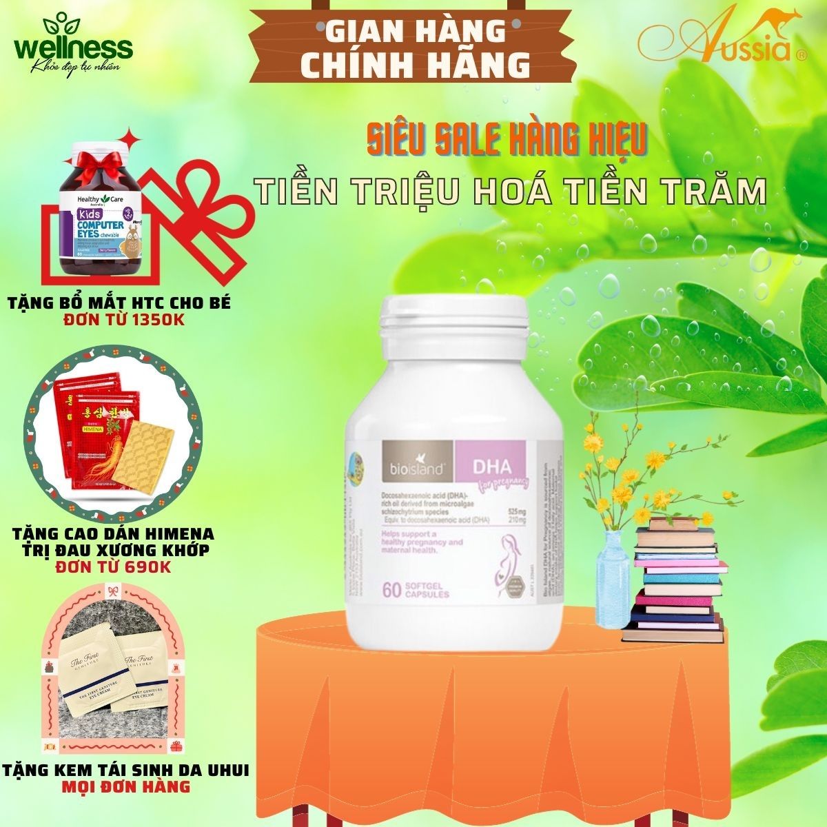 Vitamin dha bio island cho bà bầu 60 viên