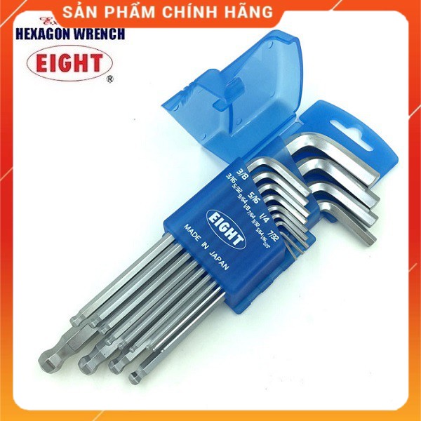 Bộ lục giác Eight Nhật hệ inch đầu bi 13 cỡ TLS-13ZD - Made in Japan