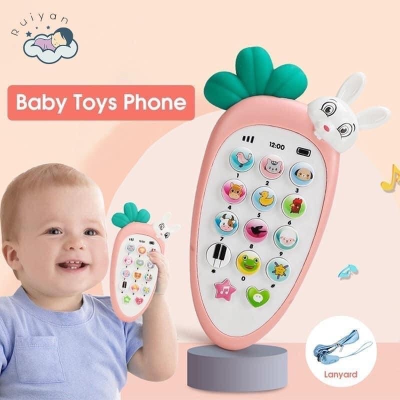( Mẫu mới - Tặng kèm pin) - Điện thoại đồ chơi cho bé có nhạc và đèn